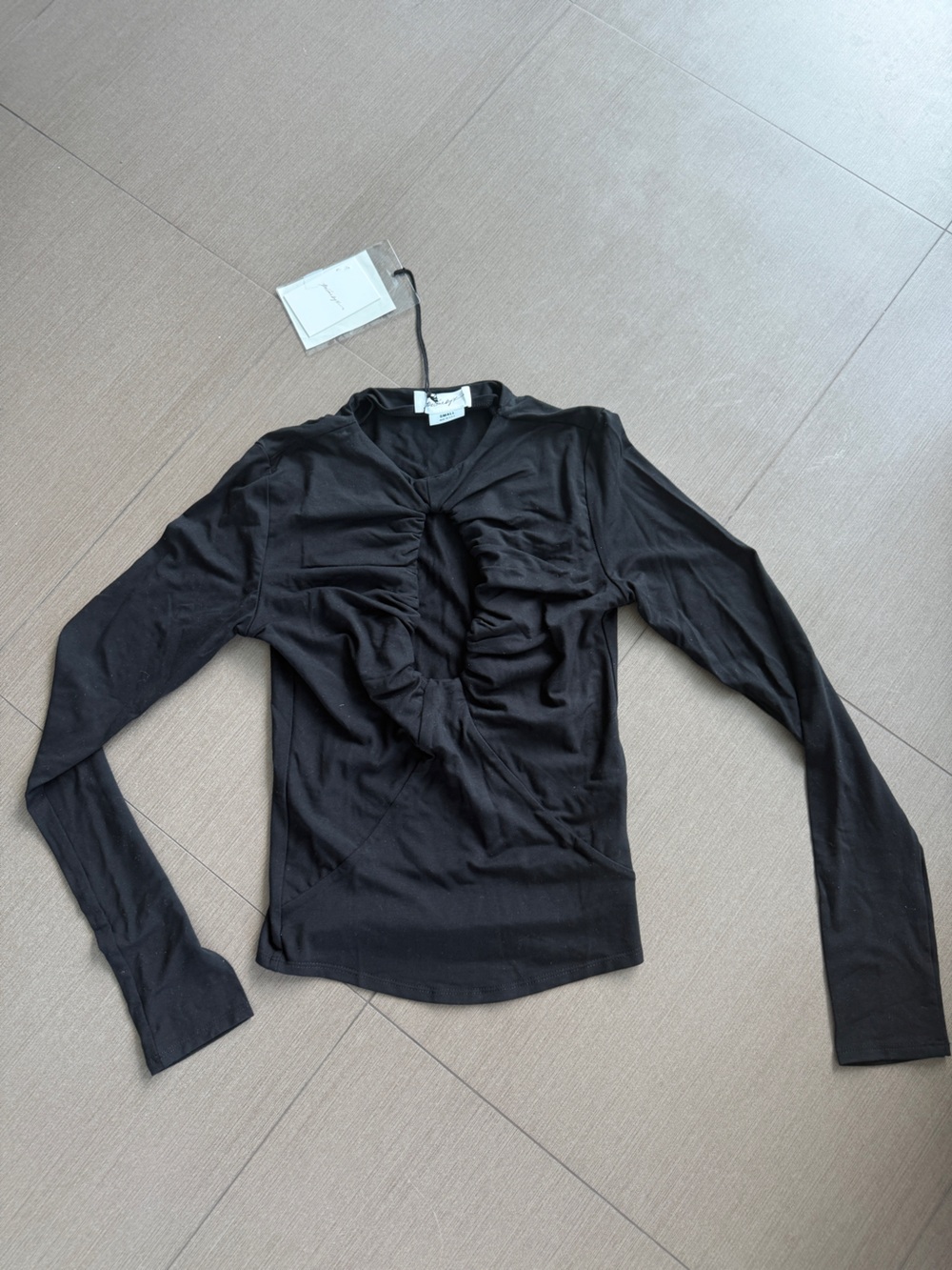 The Line by K Black Ruched Keyhole Long-Sleeve Top - Picture 5 of 6